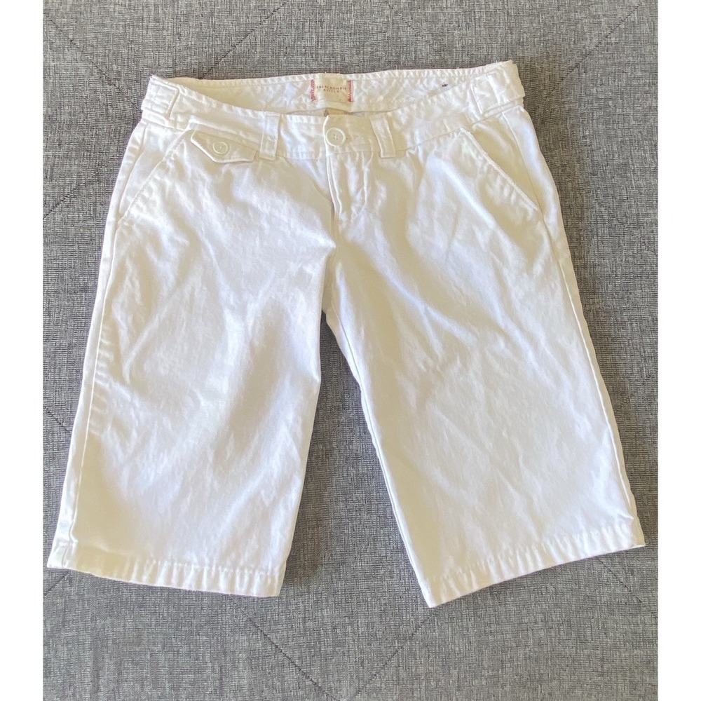Abercrombie & Fitch Women's Brushed Twill Bermuda Shorts in Ivory Size 2 Y2K